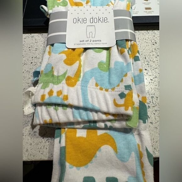 Okie Dokie Baby Boys 2-Pc Cuffed Pull-On Pants Set – NWT, Sizes 3M, 12M & 18M - Picture 3 of 4